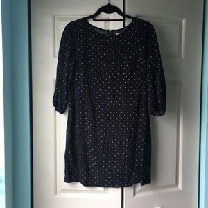 Black polka dot sleeved dress